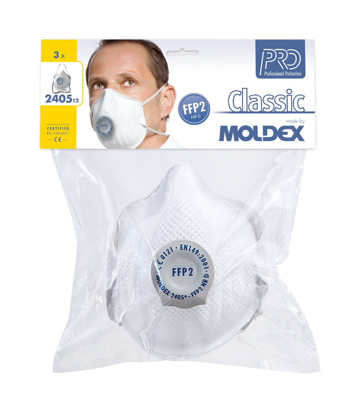 Moldex 2405 Classic Valved Mask Retail Pack - 3 Masks