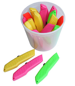 Multicoloured High Visibility Retractable Utility Knives - Pack of 18