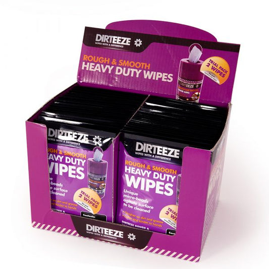 Rough & Smooth Wipes Twin-Pack Sachets Micro-Beaded - Box of 50