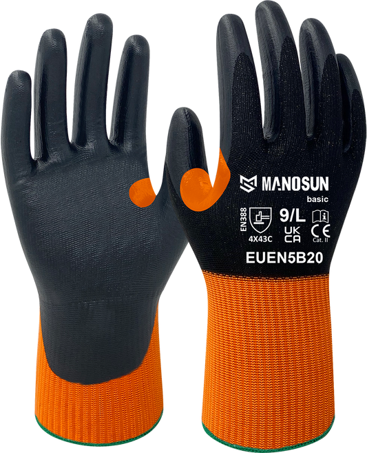 Manosun Basic Gloves Cut Level C Nitrile 13 Gauge