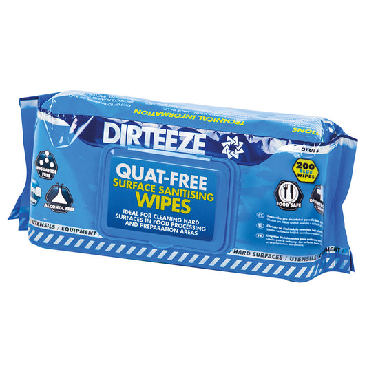 Quat-free Surface Sanitising wipes with Snapfast Lid - 200 sheets