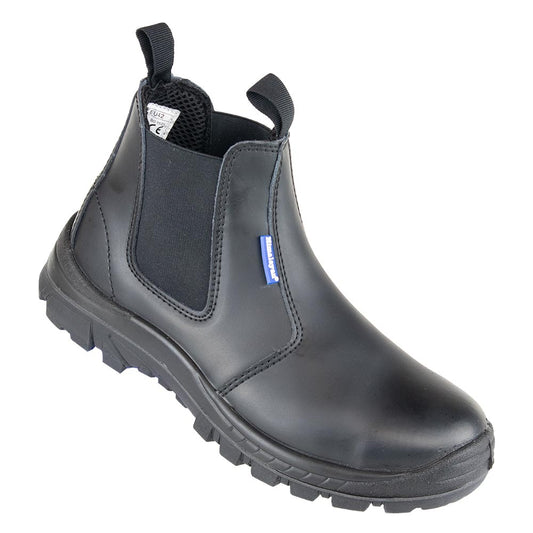 Steel Toe Black Leather Safety Dealer Boot