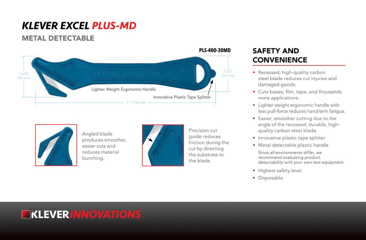 Klever™ Excel PLUS Metal Detectable Safety Cutter