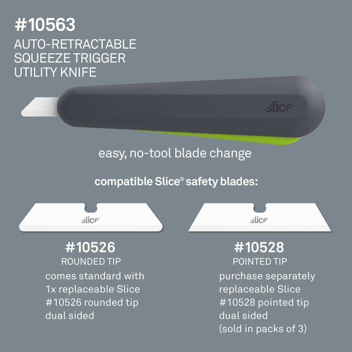 Slice Auto-Retractable Squeeze-Trigger Utility Knife